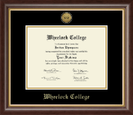 Wheelock College Gold Engraved Medallion Diploma Frame in Hampshire