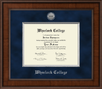 Wheelock College Presidential Silver Engraved Diploma Frame in Madison