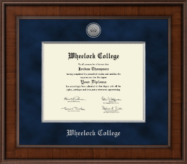 Wheelock College diploma frame - Presidential Silver Engraved Diploma Frame in Madison