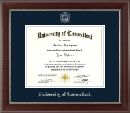 University of Connecticut Pewter Masterpiece Medallion Diploma Frame in Chateau