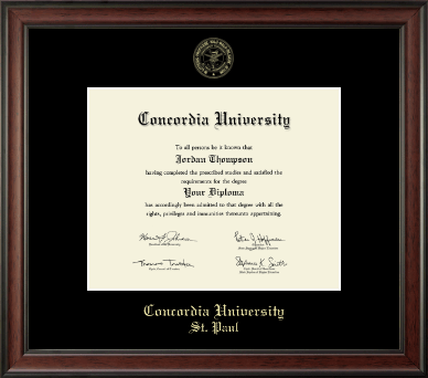 Concordia University Saint Paul Minnesota diploma frame - Gold Embossed Diploma Frame in Studio