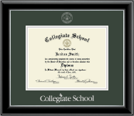 Collegiate School diploma frame - Silver Embossed Diploma Frame in Onyx Silver