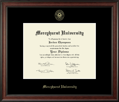 Mercyhurst University diploma frame - Gold Embossed Diploma Frame in Studio