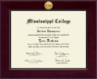 Mississippi College Century Gold Engraved Diploma Frame in Cordova