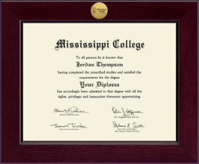 Mississippi College diploma frame - Century Gold Engraved Diploma Frame in Cordova
