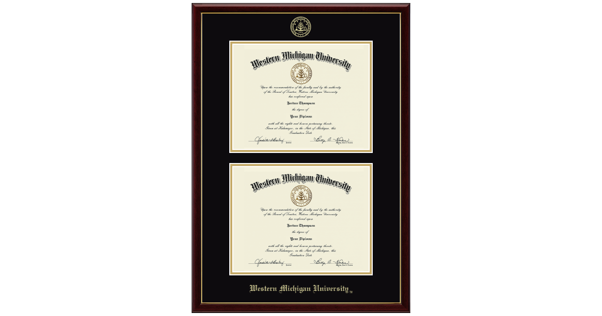 Double Diploma Frame in Galleria Western Michigan University - Item #223207