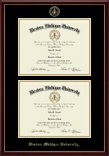 Western Michigan University Double Document Diploma Frame in Galleria