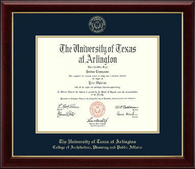 The University of Texas at Arlington diploma frame - Gold Embossed Diploma Frame in Gallery