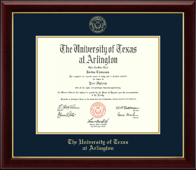 The University of Texas at Arlington diploma frame - Gold Embossed Diploma Frame in Gallery