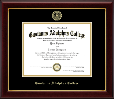 Gustavus Adolphus College diploma frame - Gold Embossed Diploma Frame in Gallery