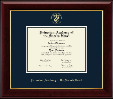 Princeton Academy of the Sacred Heart diploma frame - Gold Embossed Diploma Frame in Gallery