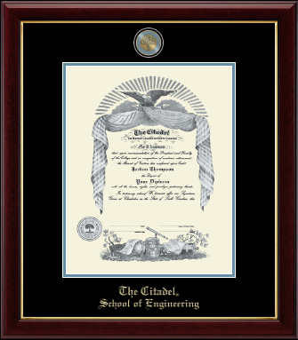 The Citadel The Military College of South Carolina diploma frame - Masterpiece Medallion Diploma Frame in Gallery