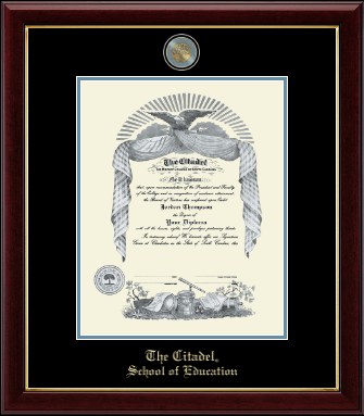 The Citadel The Military College of South Carolina diploma frame - Masterpiece Medallion Diploma Frame in Gallery