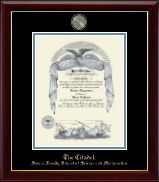 The Citadel The Military College of South Carolina diploma frame - Masterpiece Medallion Diploma Frame in Gallery