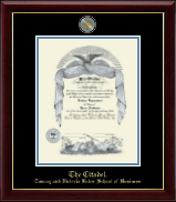 The Citadel The Military College of South Carolina Masterpiece Medallion Diploma Frame in Gallery