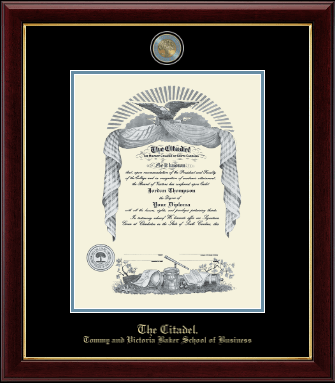 The Citadel The Military College of South Carolina diploma frame - Masterpiece Medallion Diploma Frame in Gallery