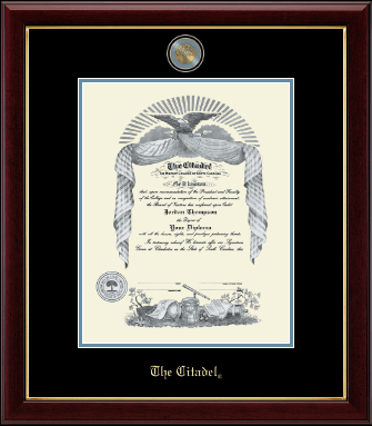 The Citadel The Military College of South Carolina diploma frame - Masterpiece Medallion Diploma Frame in Gallery