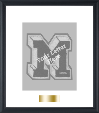 Graduation Gifts varsity letter frame - Gold Plate Varsity Letter Vertical Frame in Obsidian