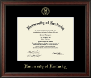 University of Kentucky Gold Embossed Diploma Frame in Studio