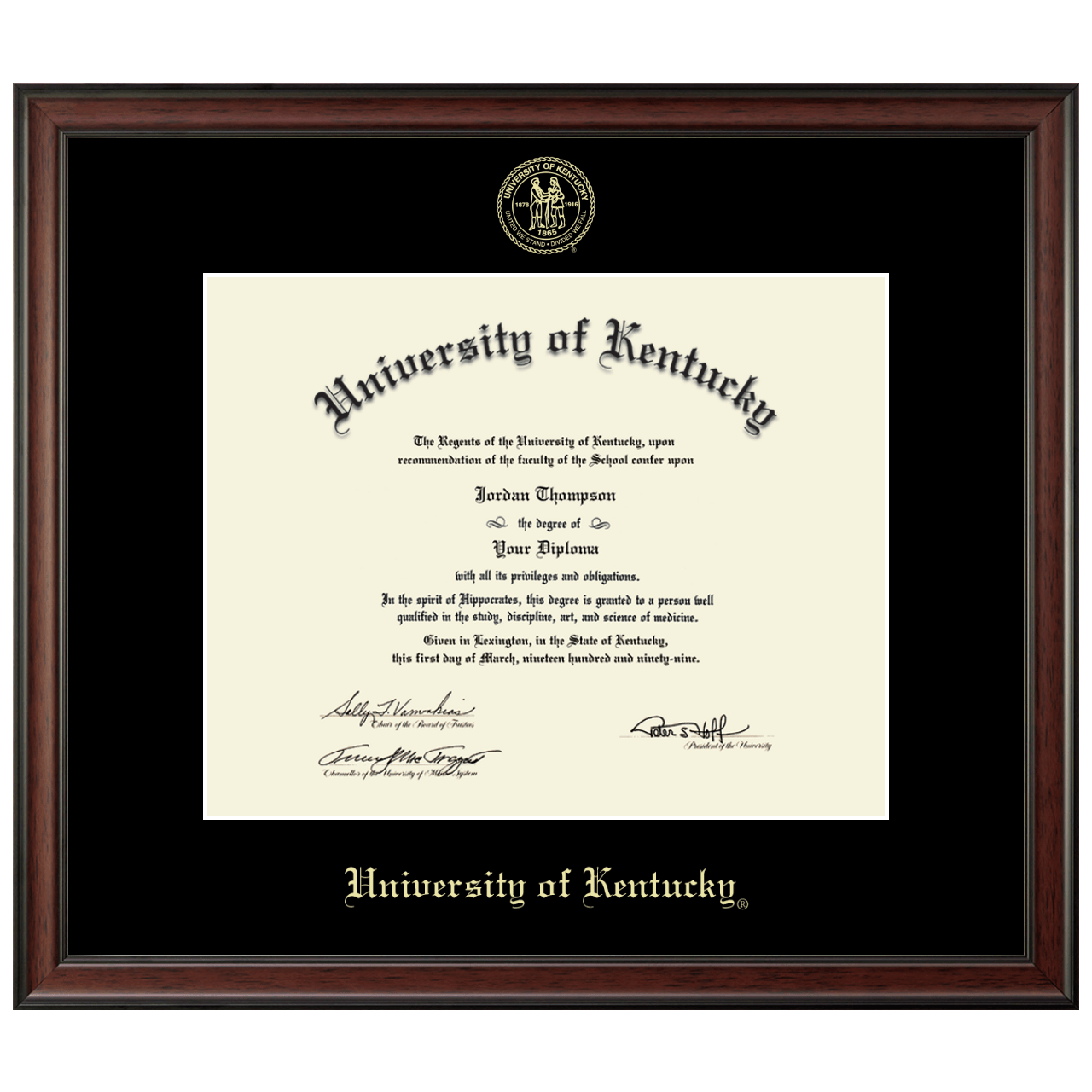 PhD Gold Embossed Diploma Frame in Studio University of Kentucky