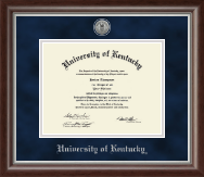 University of Kentucky diploma frame - Silver Engraved Medallion Diploma Frame in Devonshire