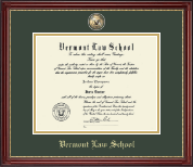 Vermont Law School diploma frame - Masterpiece Medallion Diploma Frame in Kensington Gold