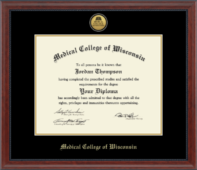 Medical College of Wisconsin diploma frame - Gold Engraved Medallion Diploma Frame in Signature