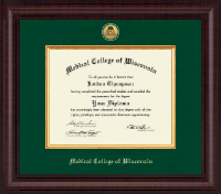 Medical College of Wisconsin Presidential Gold Engraved Diploma Frame in Premier
