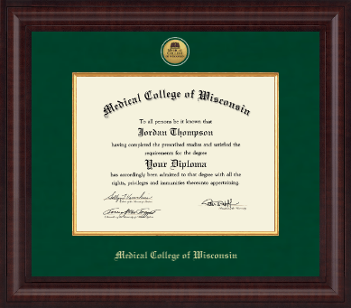 Medical College of Wisconsin diploma frame - Presidential Gold Engraved Diploma Frame in Premier