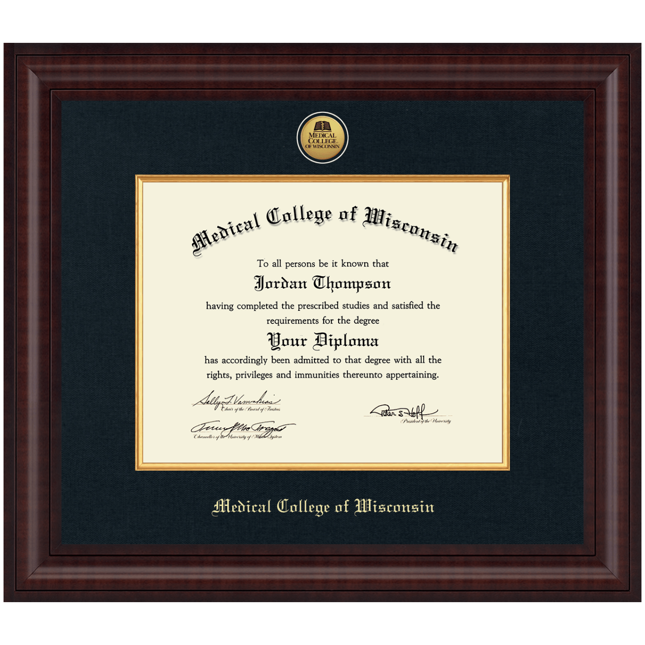 Medical College of Wisconsin Diploma Frame Custom Frames Online