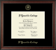 D'Youville College diploma frame - Gold Embossed Diploma Frame in Studio
