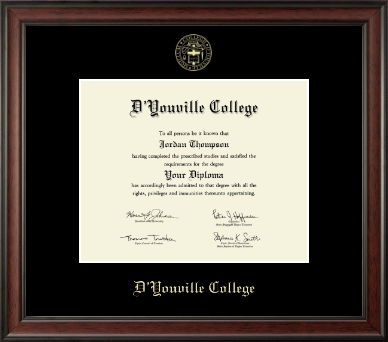 D'Youville College diploma frame - Gold Embossed Diploma Frame in Studio