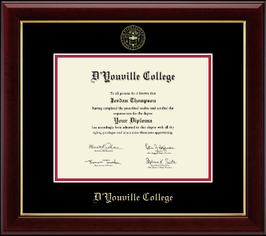 D'Youville College diploma frame - Gold Embossed Diploma Frame in Gallery