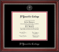 D'Youville College diploma frame - Silver Embossed Diploma Frame in Kensington Silver