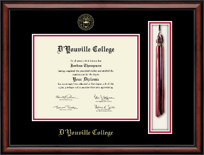 D'Youville College diploma frame - Tassel & Cord Diploma Frame in Southport