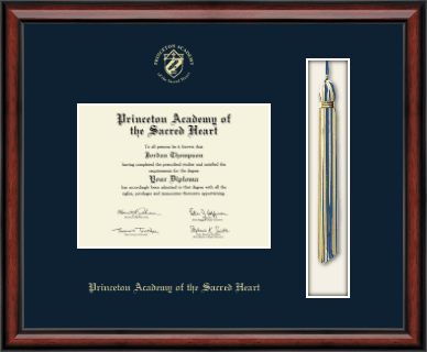 Princeton Academy of the Sacred Heart diploma frame - Tassel & Cord Diploma Frame in Southport