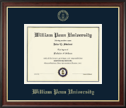 William Penn University diploma frame - Gold Embossed Diploma Frame in Studio Gold