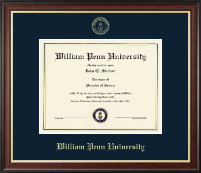 William Penn University diploma frame - Gold Embossed Diploma Frame in Studio Gold