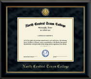 North Central Texas College Gold Engraved Medallion Diploma Frame in Onyx Gold