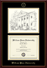William Penn University diploma frame - Campus Scene Overly Edition Diploma Frame in Galleria