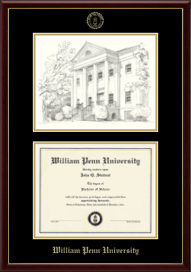 William Penn University diploma frame - Campus Scene Overly Edition Diploma Frame in Galleria