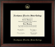 Northwest Florida State College Gold Embossed Diploma Frame in Studio