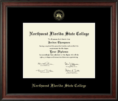 Northwest Florida State College diploma frame - Gold Embossed Diploma Frame in Studio