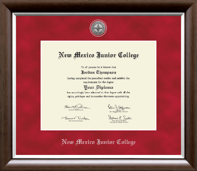 New Mexico Junior College diploma frame - Silver Engraved Medallion Diploma Frame in Devonshire