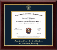 American Board for Certification in Homeland Security certificate frame - Gold Embossed Certificate Frame in Gallery