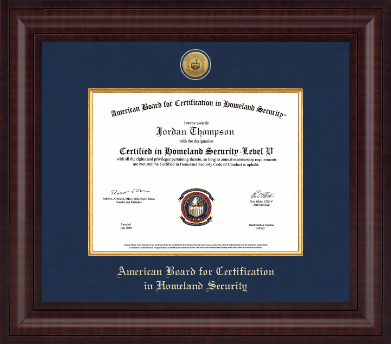 American Board for Certification in Homeland Security certificate frame - Presidential Gold Engraved Certificate Frame in Premier