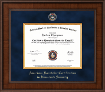 American Board for Certification in Homeland Security Presidential Masterpiece Certificate Frame in Madison