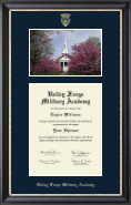 Valley Forge Military Academy diploma frame - Campus Scene Edition Diploma Frame in Noir