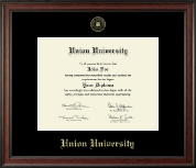 Union University Gold Embossed Diploma Frame in Studio