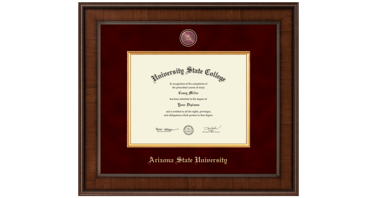 ASU Diploma Frames Arizona State University Church Hill Classics